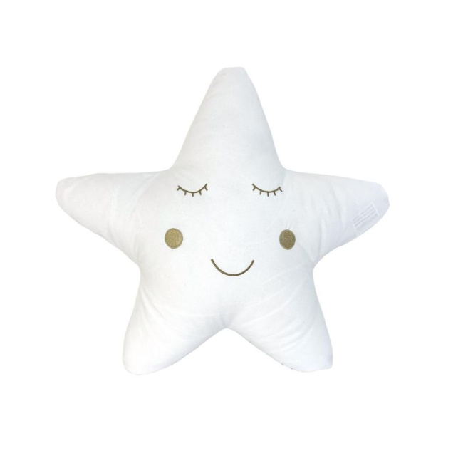 Almofada Estrela Bordada com Carinha Branca