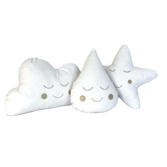 Almofada Estrela Bordada com Carinha Branca