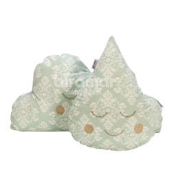Almofada Gotinha com Carinha Jardim Secreto Arabesco Verde
