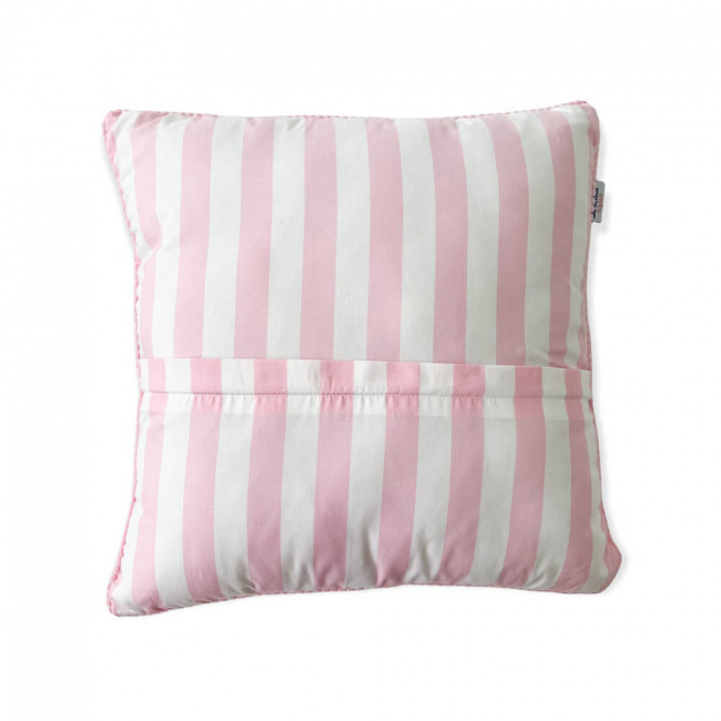 Almofada Mini Pompom Liz Listrado Rosa