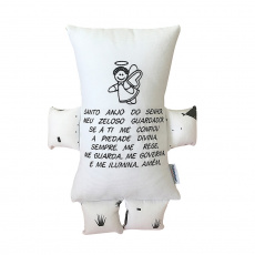 Almofada para Bebê Soninho Oração Anjo da Guarda Bracinho Fox Preto