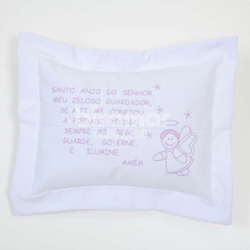 Almofada para Bebê Oração Anjo Retangular Lilás