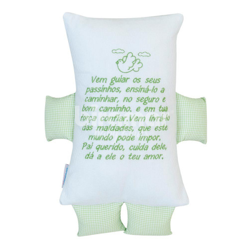Almofada para Bebê Soninho Oração Pai Querido Bracinho Verde