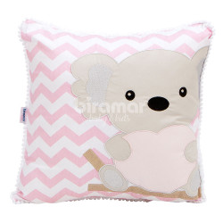 Almofada Pompom Coala Chevron Rosa