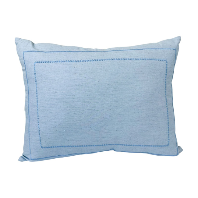 Almofada Retangular Bordada 36 x 28 Linho Azul