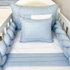 Almofada Retangular Bordada 36 x 28 Linho Azul