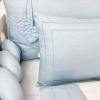 Almofada Retangular Bordada 36 x 28 Linho Azul