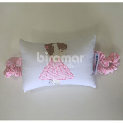Aparador de Porta para Bebê Bordado Bailarina Rosa