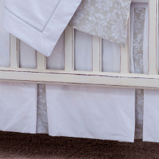 Babado de Berço Damask Branco