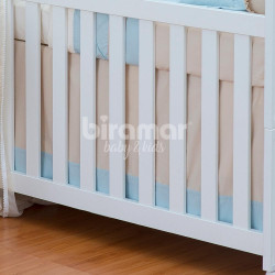 Babado de Berço Teddy Bear Azul Percal 200 Fios