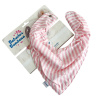 Babador Bandana para Bebê 100% Algodão Listrado Médio Rosa