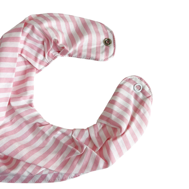 Babador Bandana para Bebê 100% Algodão Listrado Médio Rosa