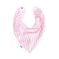 Babador Bandana para Bebê Listrado Médio Rosa