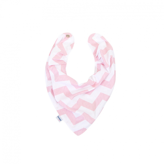 Babador Bandana para Bebê 100% Algodão Soho Chevron Rosa