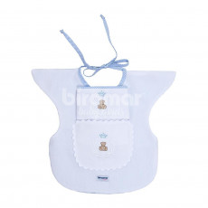 Babador e Boquinha Fralda para Bebê Theodore Xadrez Azul
