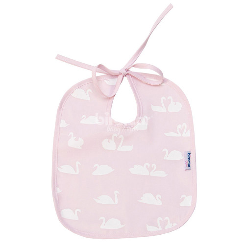 Babador Plástificado para Bebê 100% Algodão Estampa Cisne Rosa