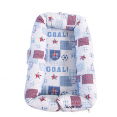 Bercinho Portátil Ninho para Bebê Sleep UM Goal Branco/Azul