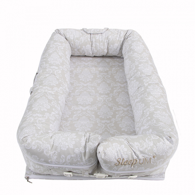Ninho Redutor para Bebê Sleep UM Master (1,00m x 60cm x 15cm) Damask Branco