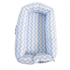 Bercinho Portátil Ninho para Bebê Sleep UM Master (1,00m x 60cm x 15cm) Soho Chevron Azul