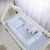 Bercinho Portátil Ninho para Bebê Sleep UM Master (1,00m x 60cm x 15cm) Soho Chevron Azul