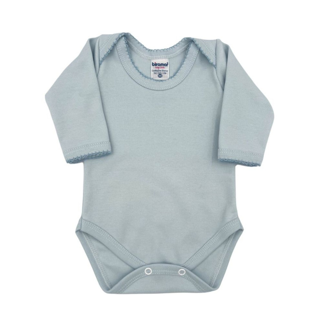 Body para Bebê Manga Longa P Suedine 100% Algodão Picô - Azul