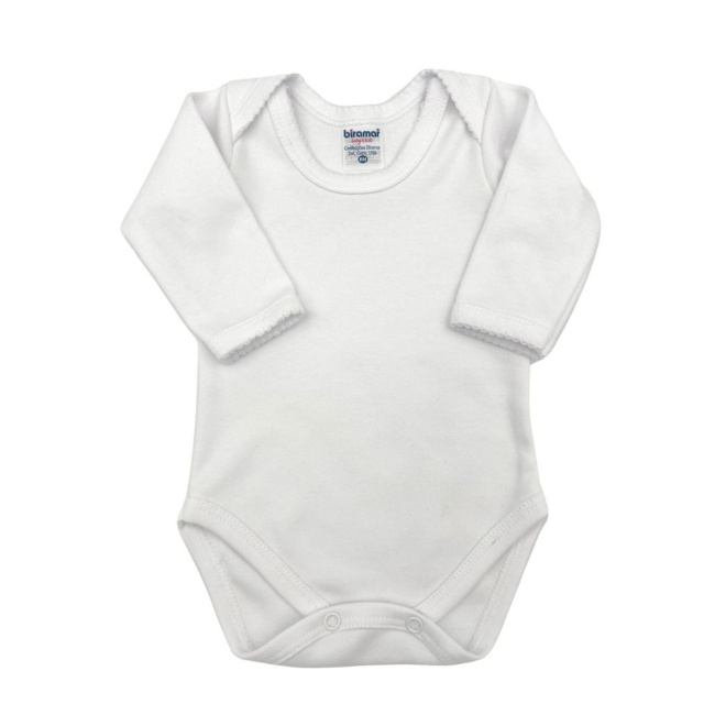 Body para Bebê Manga Longa P Suedine 100% Algodão Picô - Branco