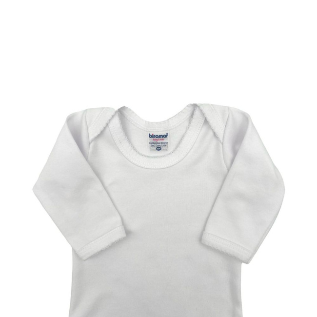 Body para Bebê Manga Longa P Suedine 100% Algodão Picô - Branco