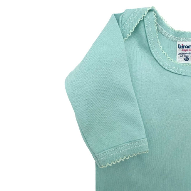Body para Bebê Manga Longa P Suedine 100% Algodão Picô - Verde