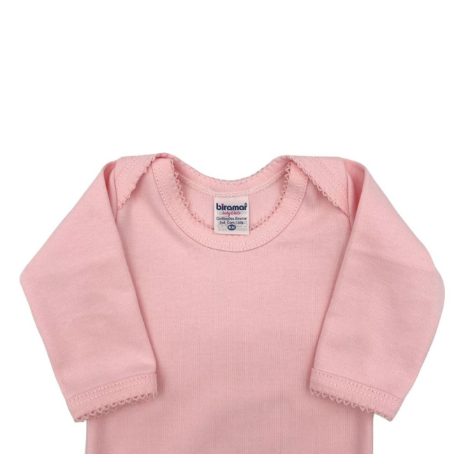 Body para Bebê Manga Longa RN Suedine 100% Algodão Picô - Rosa