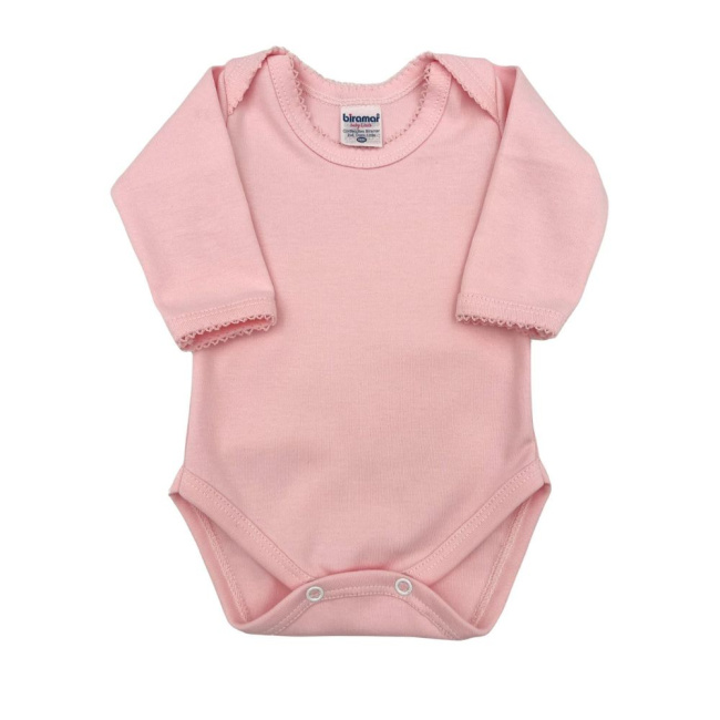 Body para Bebê Manga Longa RN Suedine 100% Algodão Picô - Rosa