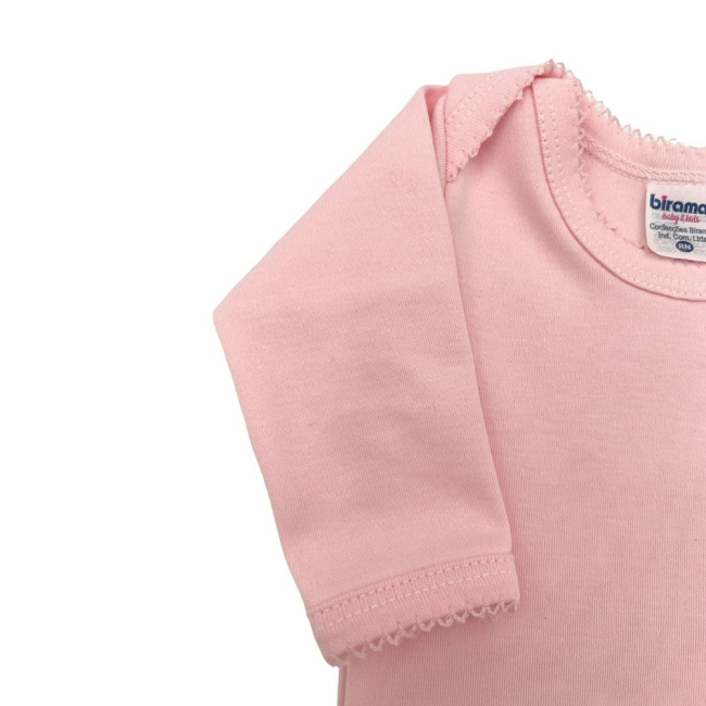 Body para Bebê Manga Longa RN Suedine 100% Algodão Picô - Rosa