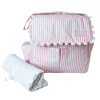 Bolsa com Trocador para Bebê Brooklyn Listrado Médio Rosa