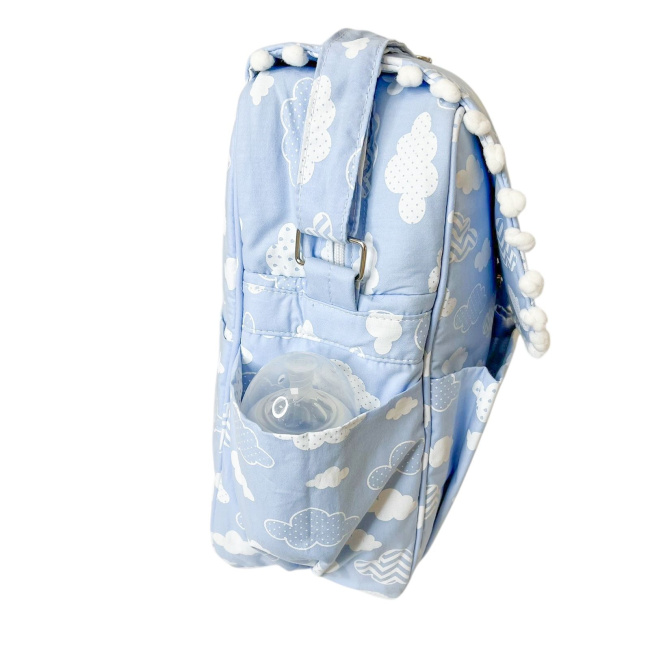 Bolsa com Trocador para Bebê Brooklyn Nuvem Azul