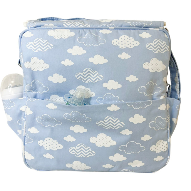 Bolsa com Trocador para Bebê Brooklyn Nuvem Azul