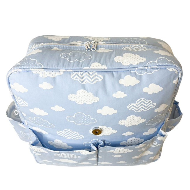 Bolsa com Trocador para Bebê Brooklyn Nuvem Azul