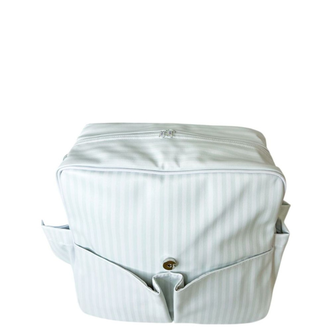 Bolsa com Trocador para Bebê Brooklyn Vinil Listrado Mint