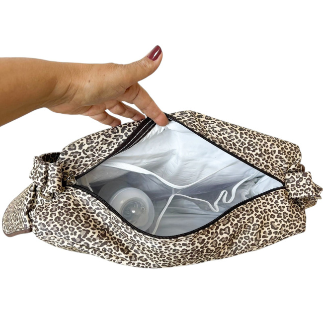 Bolsa com Trocador para Bebê Leopard
