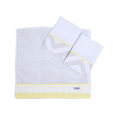 Boquinha Fralda Cremer 3 Peças para Bebê Brooklyn Chevron Cinza/Amarelo