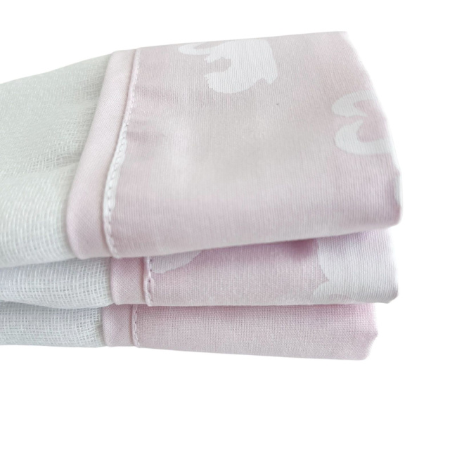 Boquinha Fralda Cremer 3 Peças para Bebê Cisne Rosa