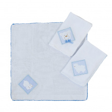 Boquinha Fralda Cremer 3 Peças para Bebê Glamour Azul