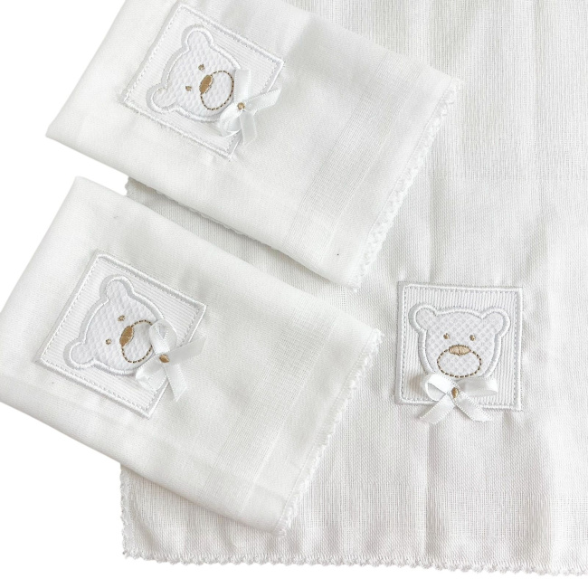 Boquinha Fralda Cremer 3 Peças para Bebê Premiere Branco