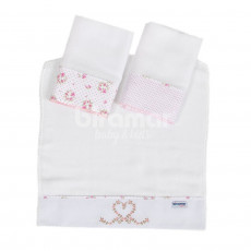 Boquinha Fralda Cremer 3 Peças para Bebê Tiffany Floral Rosa