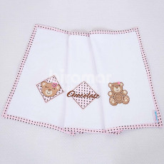 Boquinha Malha 3 Peças para Bebê Chocolate Rosa