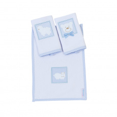 Boquinha Malha 3 Peças para Bebê Glamour Azul