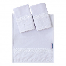 Boquinha Malha 3 Peças para Bebê Laise Chantilly Branco