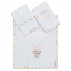 Boquinha Malha 3 Peças para Bebê Provençal Rosa