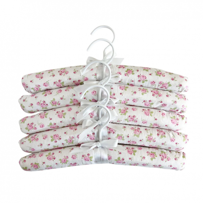 Cabides para Bebê 5 Peças Floral  Rosa