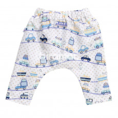 Calça Saruel para Bebê e Kids P - Carrinhos Azul