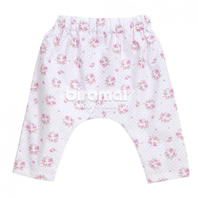Calça Saruel para Bebê e Kids P - Floral  Rosa