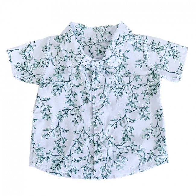 Camisa para Bebê e Kids GG Benício Botanical Verde